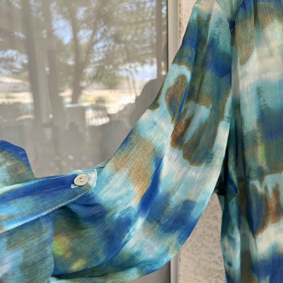 dressbarn Teal and Olive Blouse - Picture 5 of 5